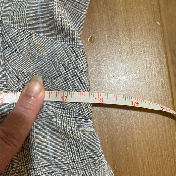 Larry Levine Notch Collar Blue Gray plaid 3 button Classic Blazer Jacket sz12 - Picture 12 of 15